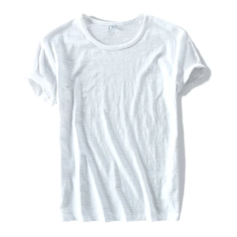 Nuovo stile abbigliamento marca T Shirt uomo cotone manica corta girocollo uomo top Tees magliette bianche uomo Solid TShirt Mens Camiseta