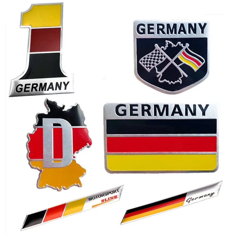 Adesivo 3D in alluminio Germania bandiera tedesca emblema decalcomania per Audi BMW Perodua Toyota Honda Nissan Ford Mazda Mercedes Car styling