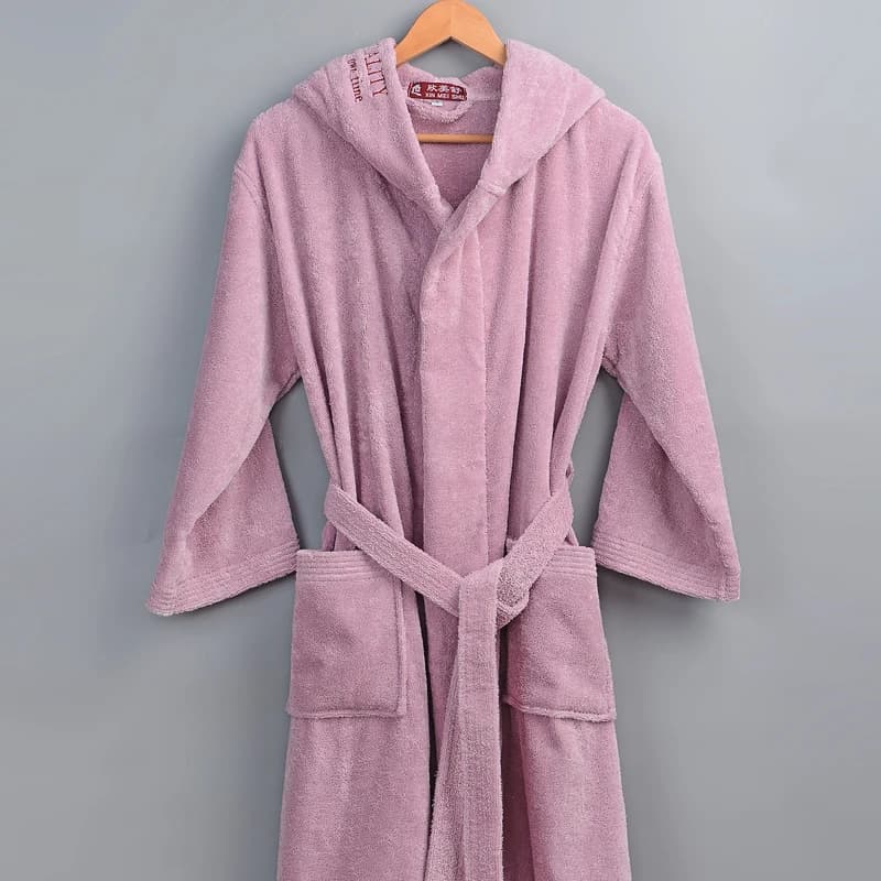 His and Hers Long Bathrobes with Hoodies Honeymoon Gift Anniversary Groom and Bride Wedding Matching Couple Bathrobes