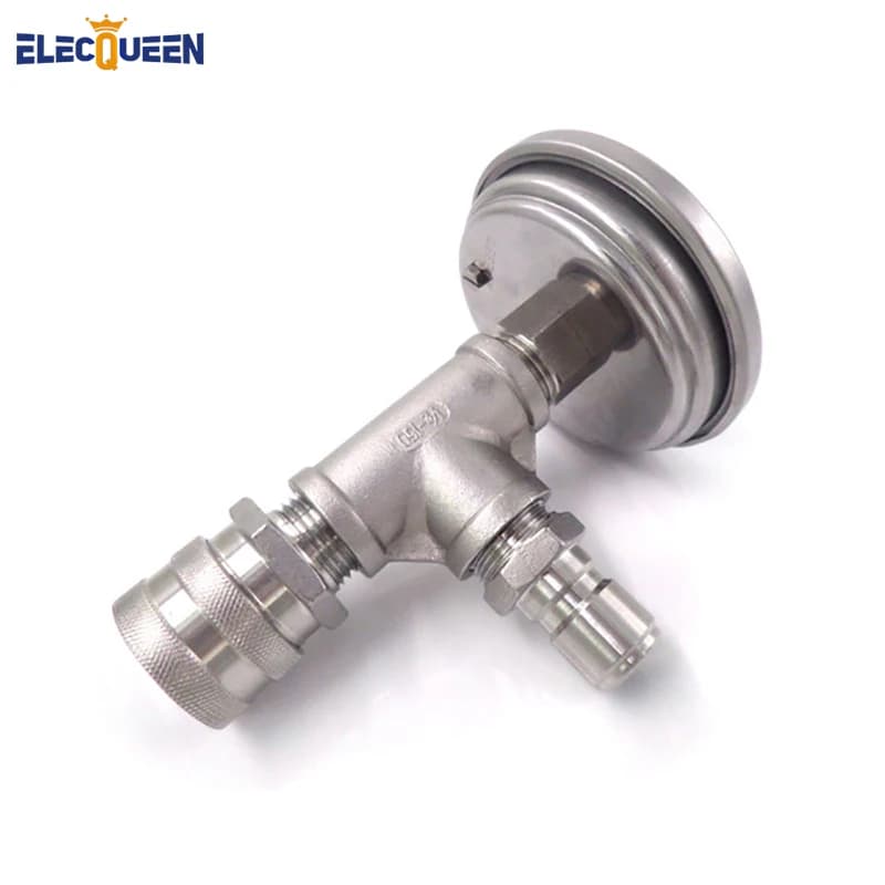 Filettatura 1/2", Termometro in linea con disconnessione rapida in acciaio inossidabile, Termometro bimetallico da 2", T-shirt in acciaio inossidabile 304