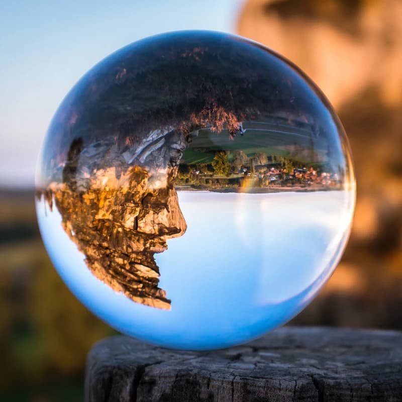 50/60/70/80/90/100/110mm fotografia sfera di cristallo lente quarzo asiatico trasparente sfera di vetro magico con borsa portatile per riprese fotografiche