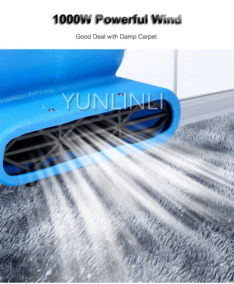 Asciugatrice per pavimenti Ventilatore Commerciale e industriale Ventilatore per pavimenti ad alta potenza Asciugatrice per tappeti Ventilatore deumidificante