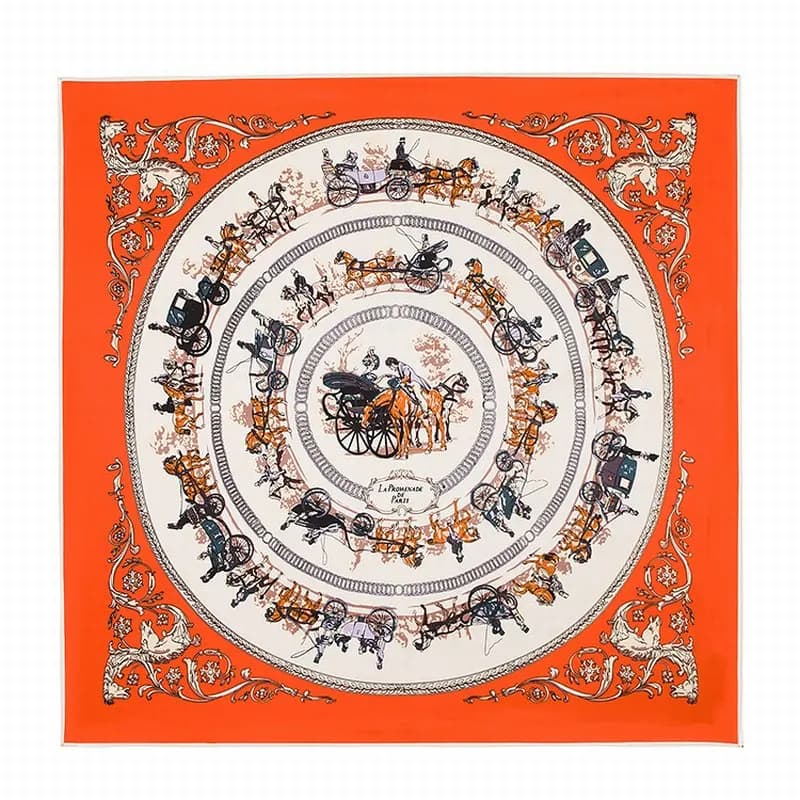Sciarpa quadrata in seta 100% spagna fazzoletto da collo con stampa cavallo Design originale Euro carrello Foulard Hijab scialli di seta avvolgere sciarpa femminile