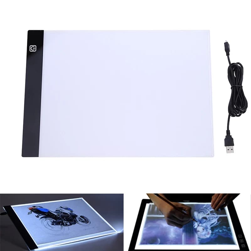 Tavoletta grafica a LED Scrittura Pittura Scatola luminosa Lavagna da tracciamento Copia Pad Tavoletta da disegno digitale Artcraft Tavolo da copia A4 Scheda LED