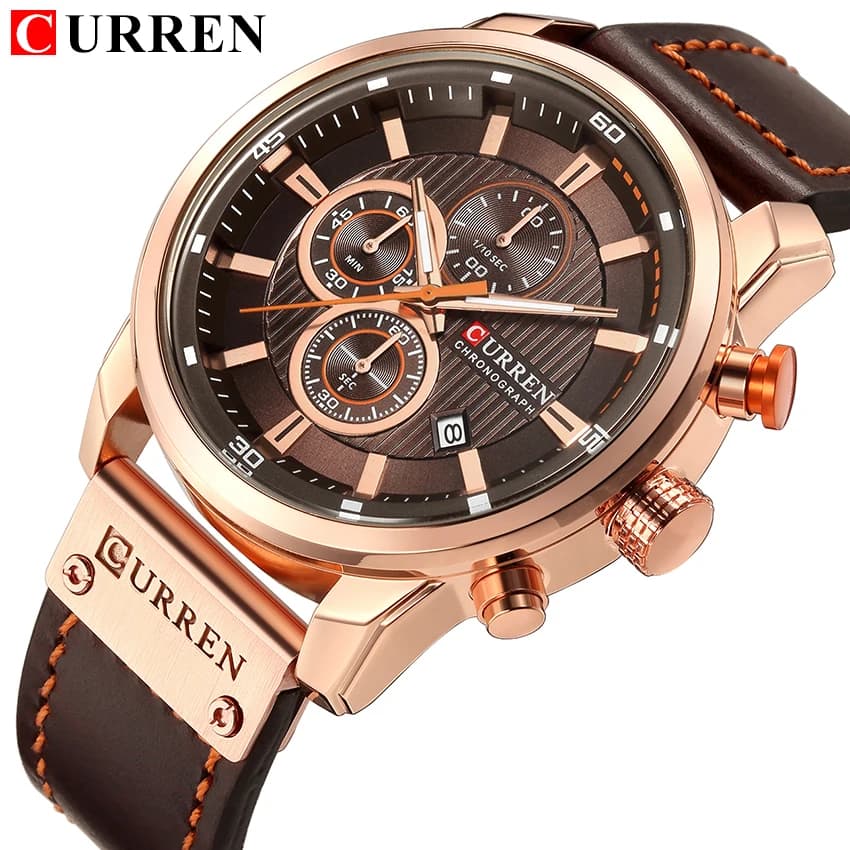 CURREN Luxury Brand Men orologi sportivi militari orologio al quarzo da uomo cinturino in pelle orologio da polso con data impermeabile Reloj Hombre