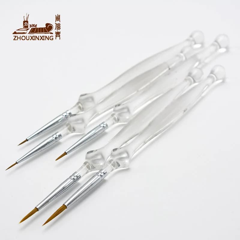 6pcs/set weasel hair Polygonal diamond, rhombus Organic pole Acrylic rod Hook line pen ceramics Lines brush Drawing supplies