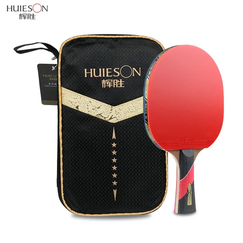 Huieson Wenge Carbon Fiber Blade 6 Star Ping Pong Rack Sticky Rubber Brufoli Super Powerful Ping Pong Rack Mazza