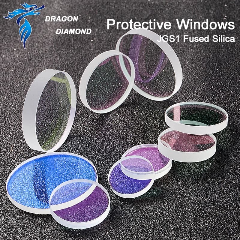 Lente di protezione laser in vetro/Finestre protettive Dia.32/35/37/38/40/42/48/50/55/60mm Macchina da taglio laser a fibra