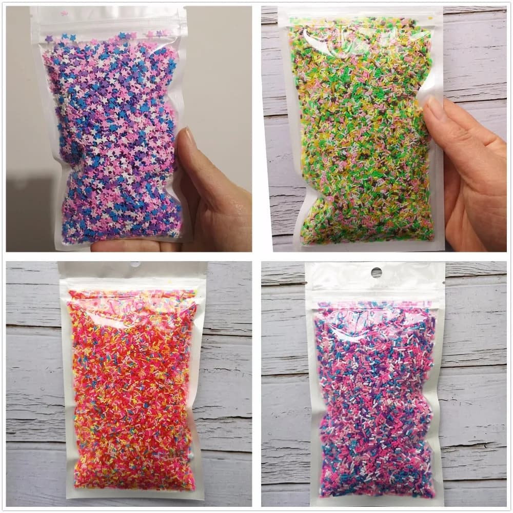 FLA 100g Melma Argilla Caramelle Finte Dolci Zucchero Cospargere Decorazioni per Torta Finta Dessert Particelle Alimentari Decorazione Giocattoli