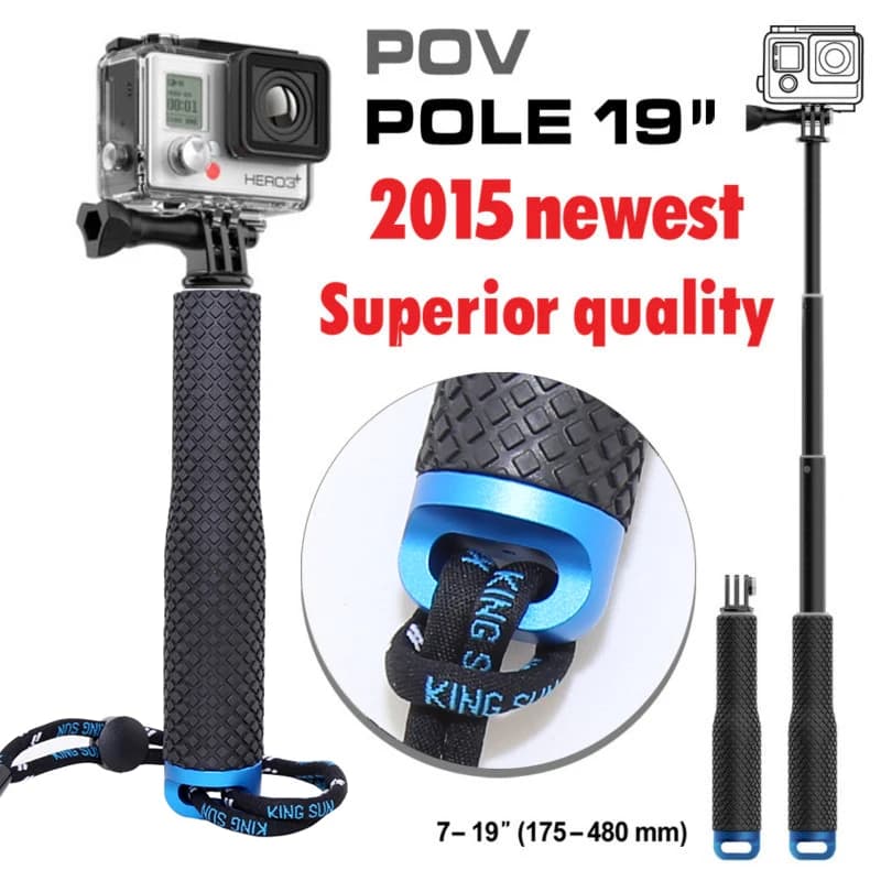Aluminum Stick Extendable Hand Monopod gopro with Mount Adapter for GoPro Hero 4 3+ 3 2 1 HD SJCAM SJ4000 For Xiaomi monopod