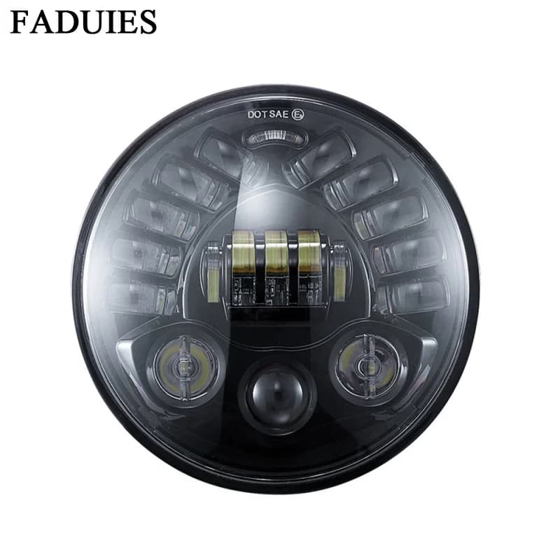 Faro anteriore per proiettore a LED per moto rotondo adattivo da 7 pollici per HarleyBMW R NineT R9T Faro LED impermeabile