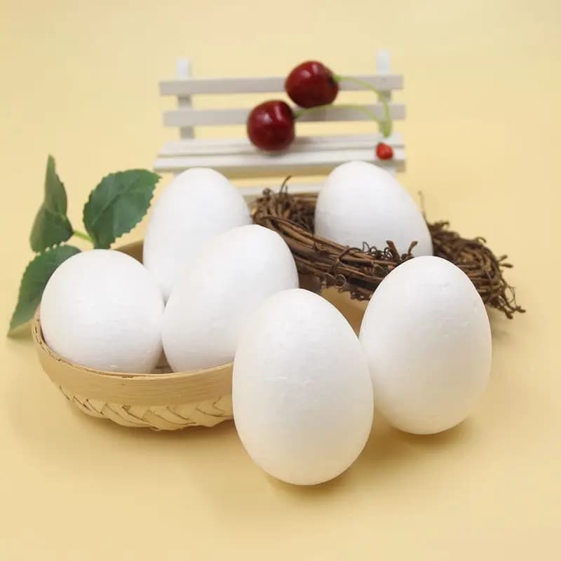 10 Pz/lot 4/6 CM White Foam Eggs Solid Modeling Polystyrene Polystyrene Foam Ball Eggs Shape FAI DA TE Easter Decorations Gifts For Children