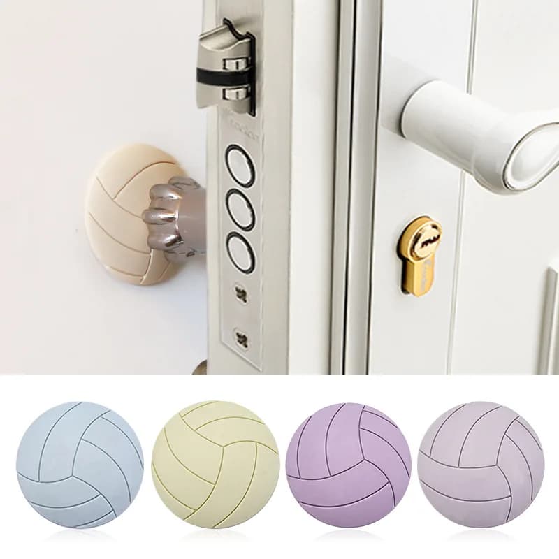 1 Pcs Door Stick Cute Golf Basketball Volleyball Styling Rubber Fender Handle Door Lock Protective Pad Protection