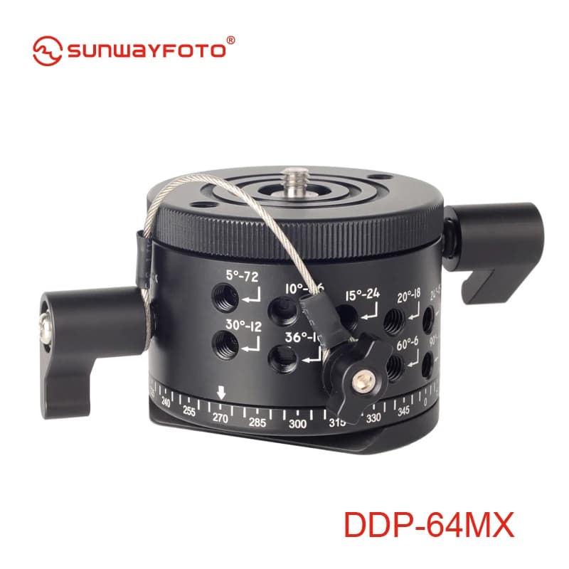 SUNWAYFOTO DDP-64MX Testa di indicizzazione per Dslr 360 Testa panoramica per treppiede Testa di indicizzazione per treppiede panoramico professionale in alluminio