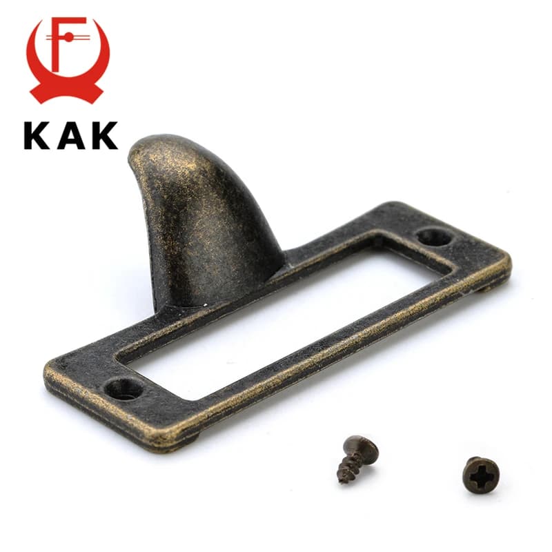 5pcs KAK In Lega di Zinco Maniglia In Ottone Antico Etichetta Tirare File di Frame di Supporto di Carta di Nome Per Mobili Cassetto Dell'armadio Scatola di caso Ferramenteria E Attrezzi