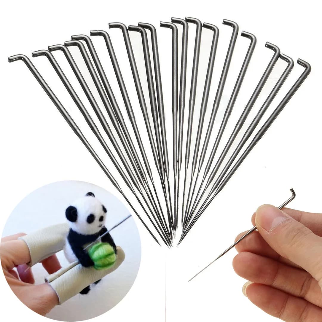 JX-LCLYL 18pcs 78mm Stainless Steel Needle Felting Kits Handle Holder Sewing Craft Tool