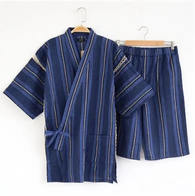Japanese Kimono Pajamas Cotton Mens Pyjama House Jinbei Summer Shorts
