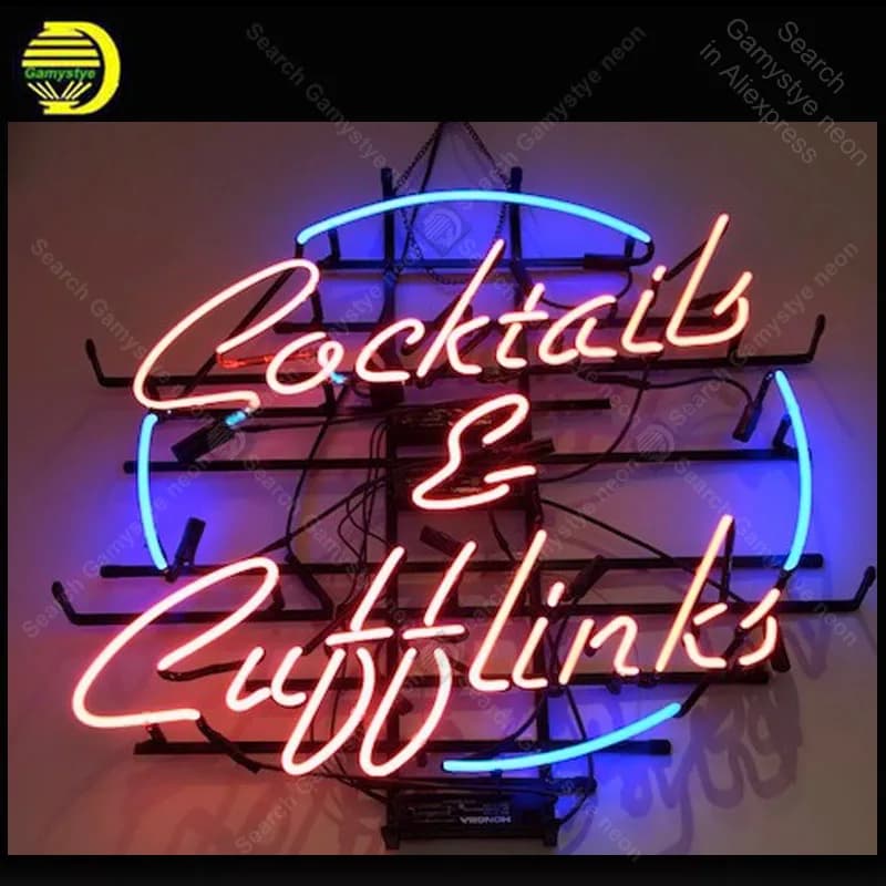 Insegna al neon per cocktail Birra PUB Display del negozio Ristorante Arredamento della stanza Insegne in vetro per interni Insegne al neon notturne realizzate a mano in vendita