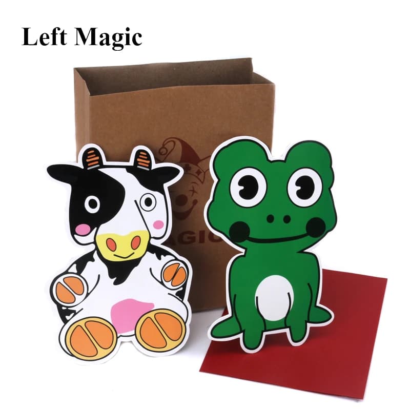 Bambini educativi mucca e rana trucchi magici mucche piccola rana carina animali dei cartoni animati palcoscenico puntelli magici interattivi