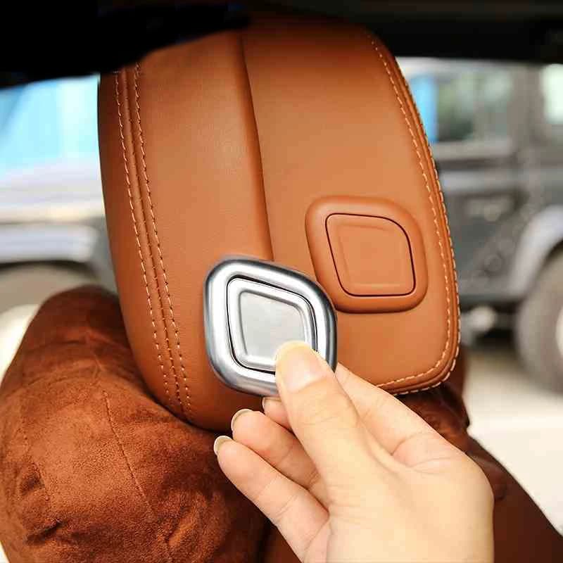 Car Styling Interior Seat Head Pillow adjustment button Cover Sequins Trim Sticker For Maserati Ghibli Levante Quattroporte