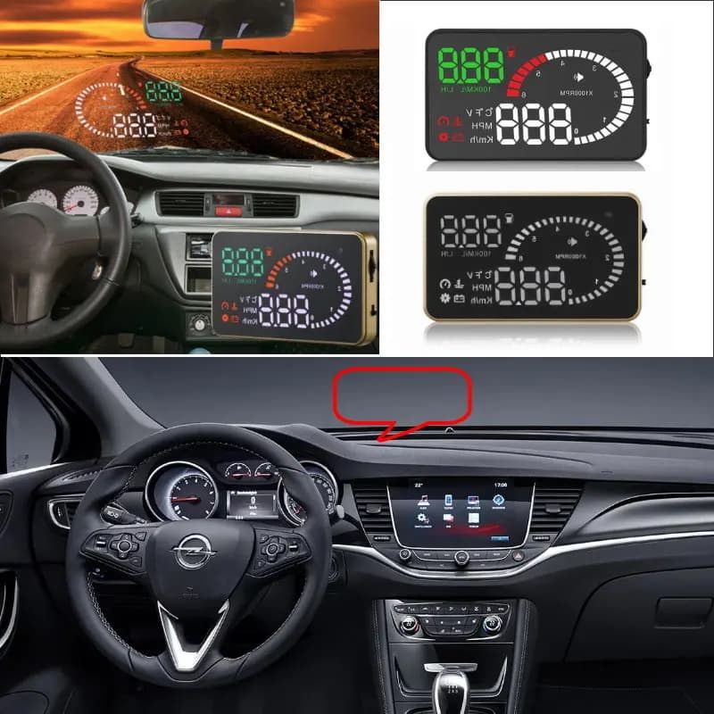 Display Head-Up HUD per Auto Opel Astra, Insignia, Mokka, Zafira, Corsa 2010-2025, Proiettore Schermo OBD per Guida Sicura