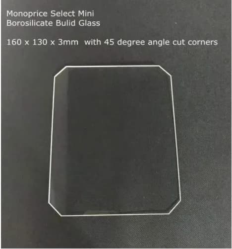 160x130x3mm angle cut borosilicate glass plate for monorice MP select Mini 3D printer parts