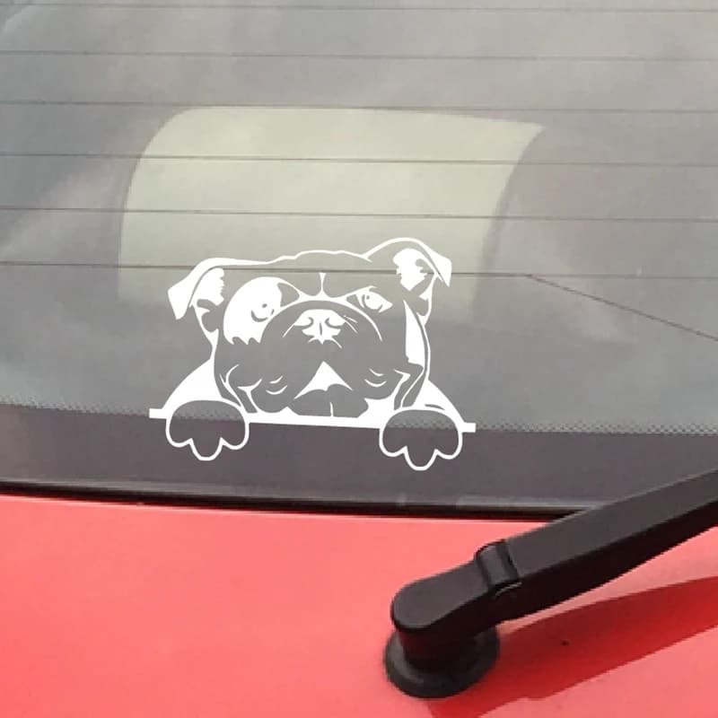 Adesivo per decalcomania Bulldog inglese per la decorazione della parete della finestra dell'auto, adesivo in vinile Bulldog per cani da compagnia, notebook per laptop, decalcomanie per auto