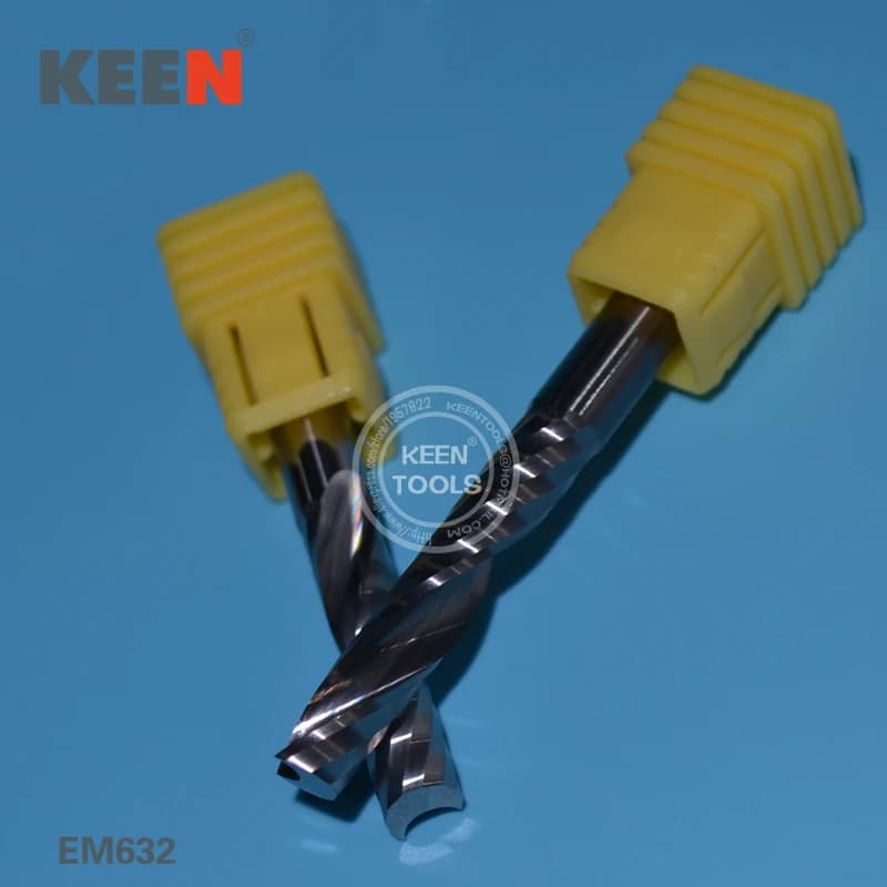 EM6.32mm(H2) CNC Cutting Tools Spiral Tips for a Flute Router for MDF Wood Engraving, PVC Panel, Acrylic