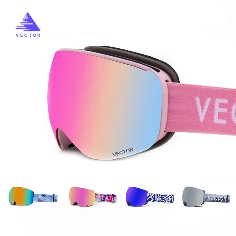 VECTOR Magnetic Ski Goggles with Quick-Change Lens and Case Set 100% UV400 Protection Anti-fog Snowboard Goggles for Men & Women