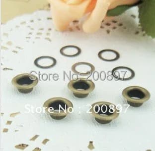 Occhielli per indumenti in ottone antico con foro da 5 mm occhielli in metallo fai da te per indumenti o borse 500 set/lotto