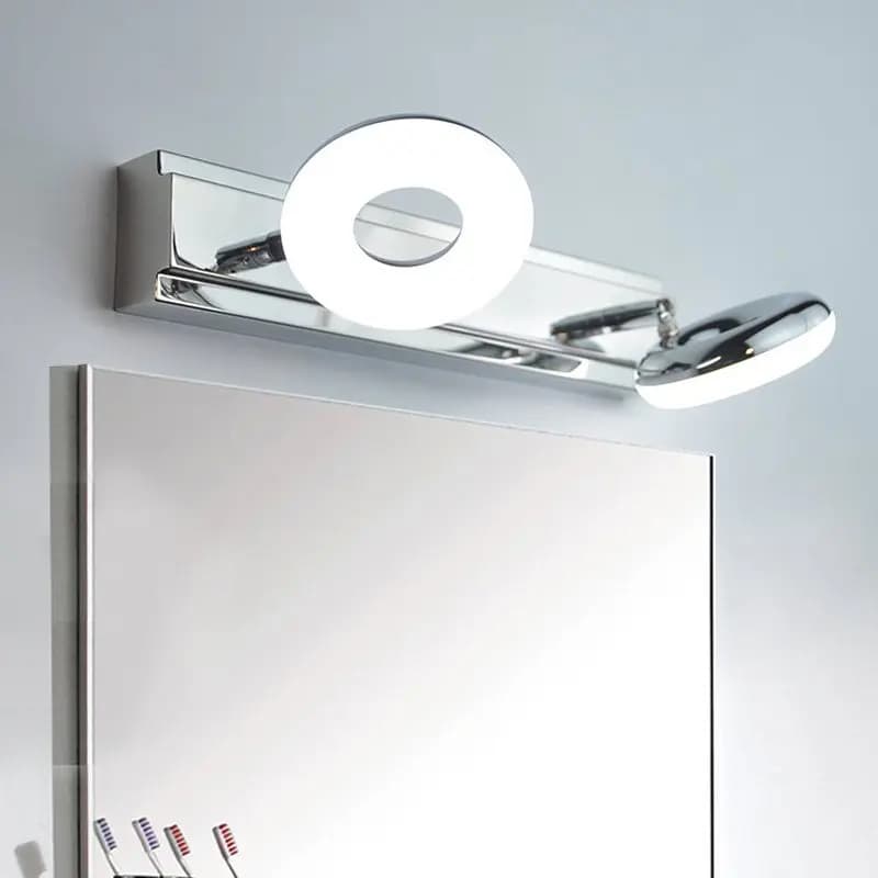 Paralume moderno a ciambella bianca Lampada da parete per bagno Specchio per armadietto frontale Lampada da parete per bagno Lampada da parete resistente all'acqua e alla nebbia