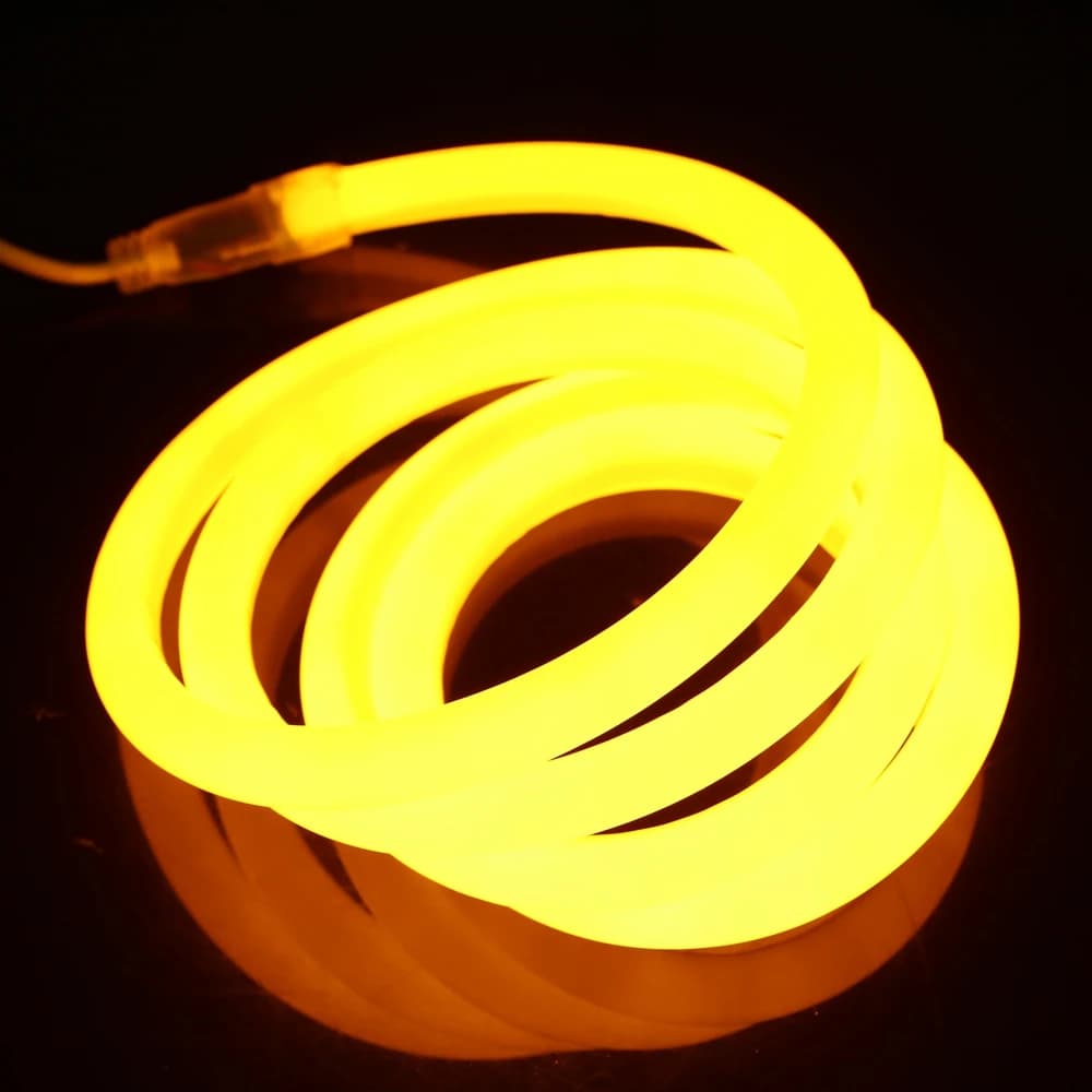 Round LED Flexible Strip 220V SMD 2835 RGB LED Neon Light flex tube 120led IP68 rope lamp waterproof power plug