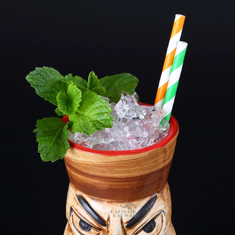 Tazza Tiki in Ceramica Hawaii da 470ml, Creativa Tazza in Porcellana per Birra e Vino, Accessori da Bar