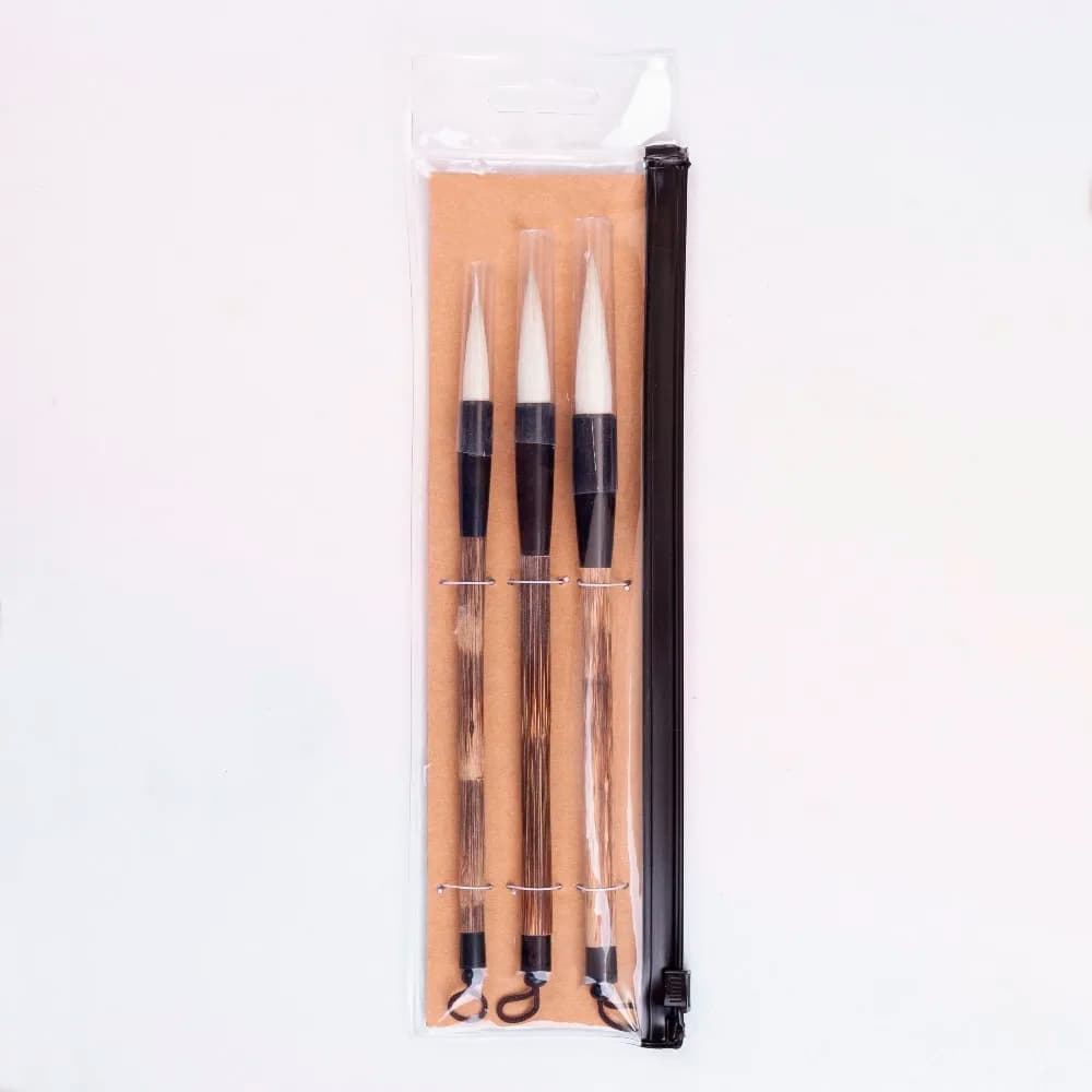 ArtSecret High Grade 3PC/Set Goat Hair Bamboo Handle Chinese Painting Supplies Art Calligraphy Watercolor Brush BG-01