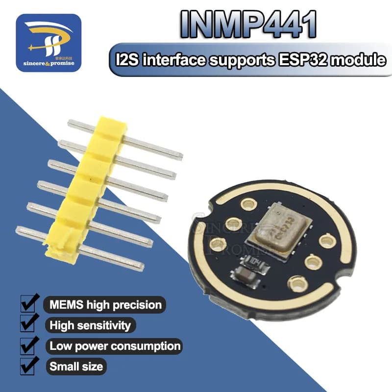 Omnidirectional Microphone Module I2S Interface INMP441 MEMS High Precision Low Power Ultra Small Volume for ESP32