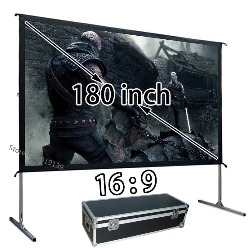 Large 180-inch Quick Fast Open HD Projection Screen 16:9 Front Projector Screens 3984x2241mm Viewable Best For Outdoor Display