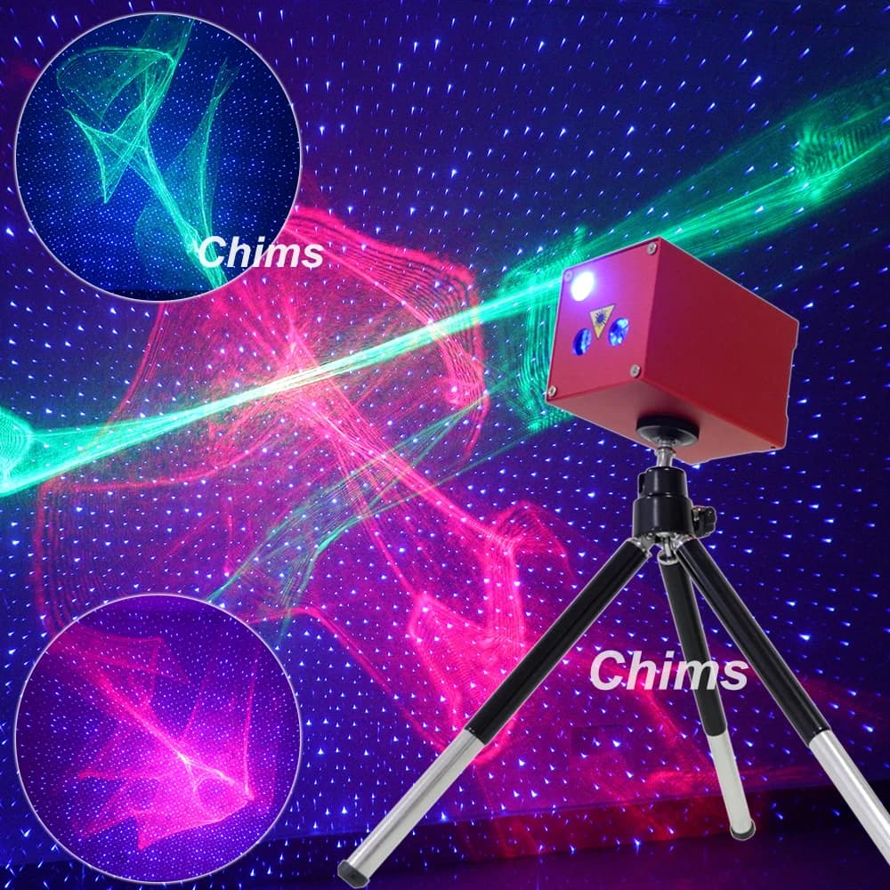 Chims Mini Portatile Laser di Illuminazione Cordless Ricaricabile RGB Aurora Meteora star Proiettore Esterno di Campeggio di Viaggio Di Natale Del Partito