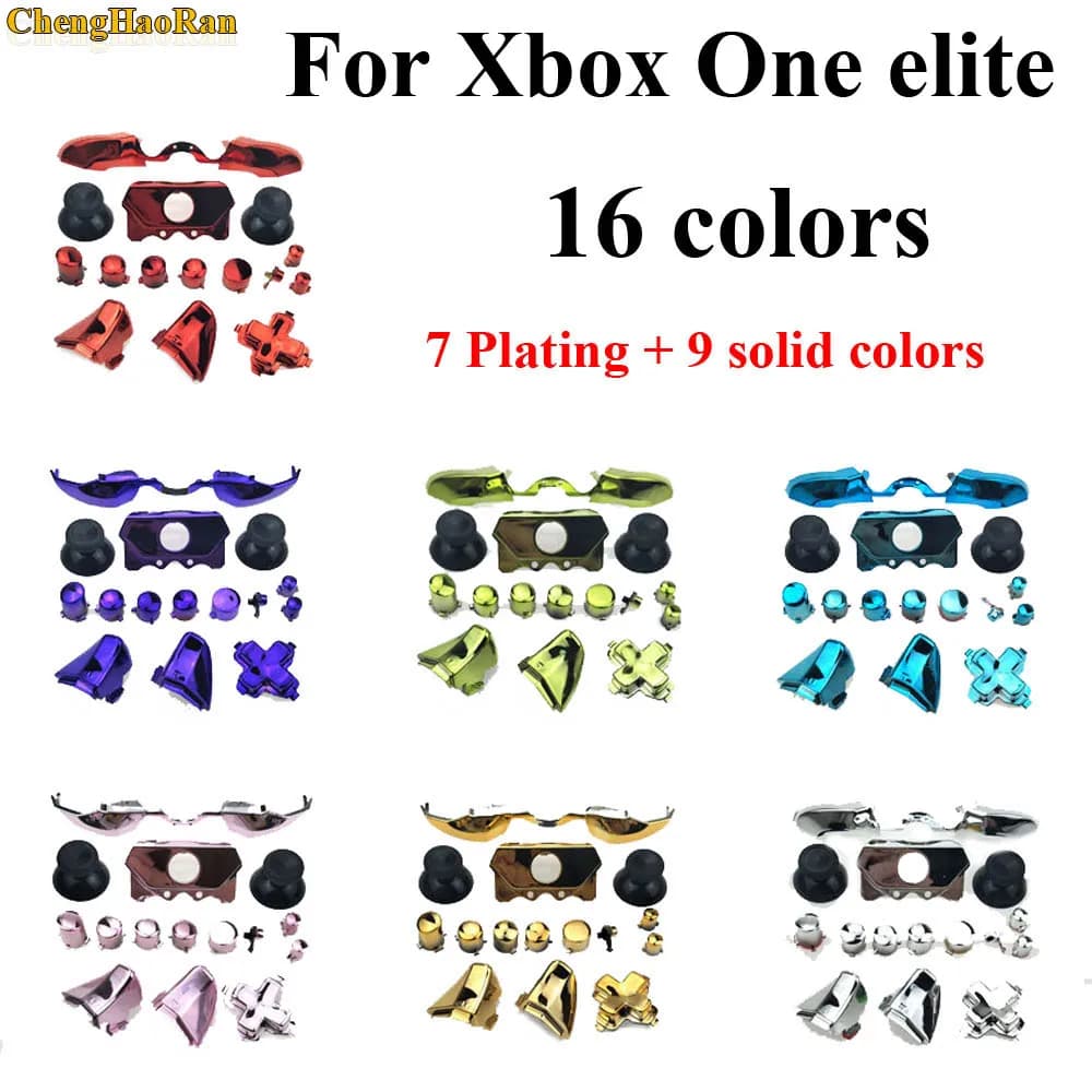 Pulsanti trigger paraurti solidi sostituzione plastica e cromo Set completo d-pad LB RB LT RT pulsante ABXY per Controller Xbox One Elite