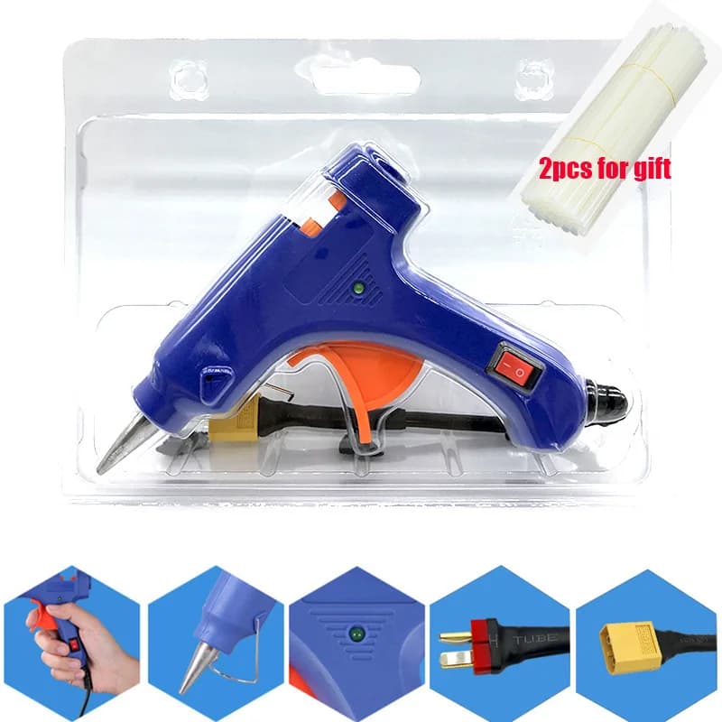 Pistola per colla a caldo 3S 12V con 2x7MM * 200MM stick di colla fai da te Thermo Mini pistola per colla adesiva riparazione strumenti di calore per giocattoli RC fai da te