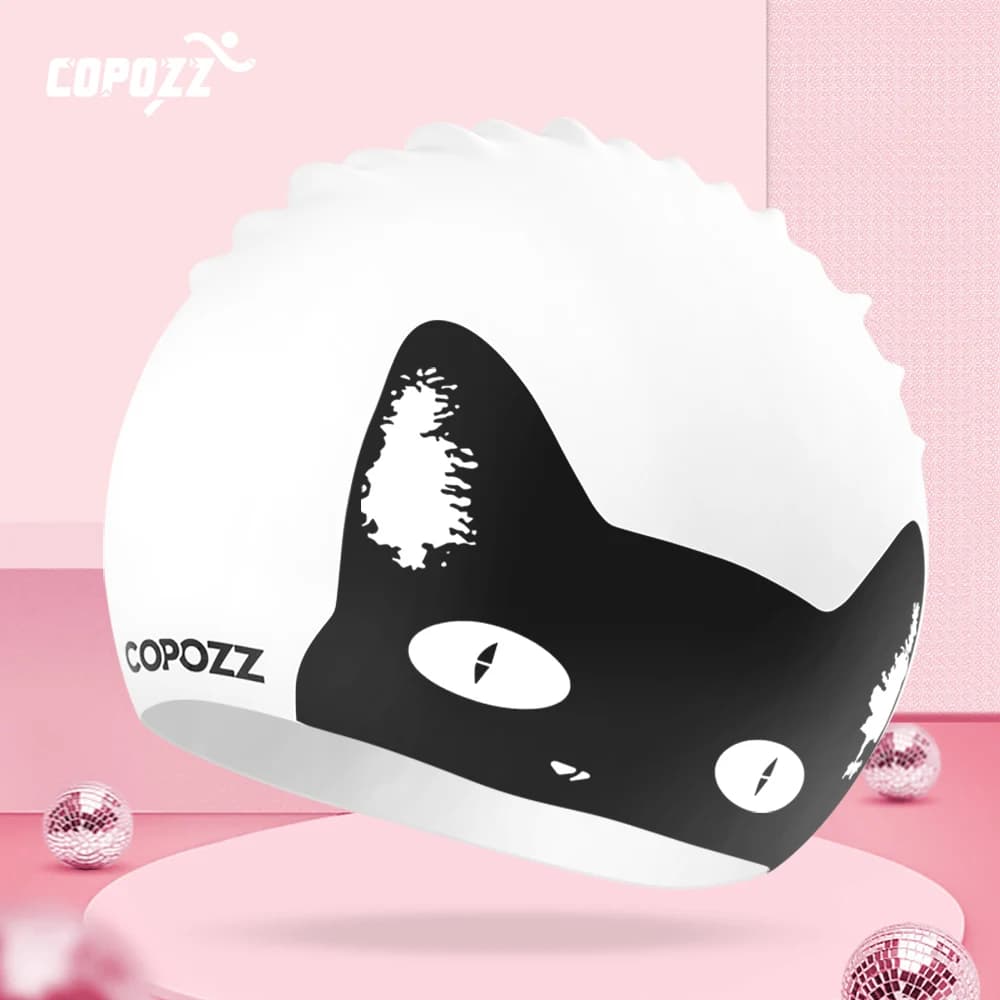 COPOZZ 3D Elastic Professional Largest Gel Hat Waterproof Men Adult Women Hair Long Shoe Cover Eye Bone Pool