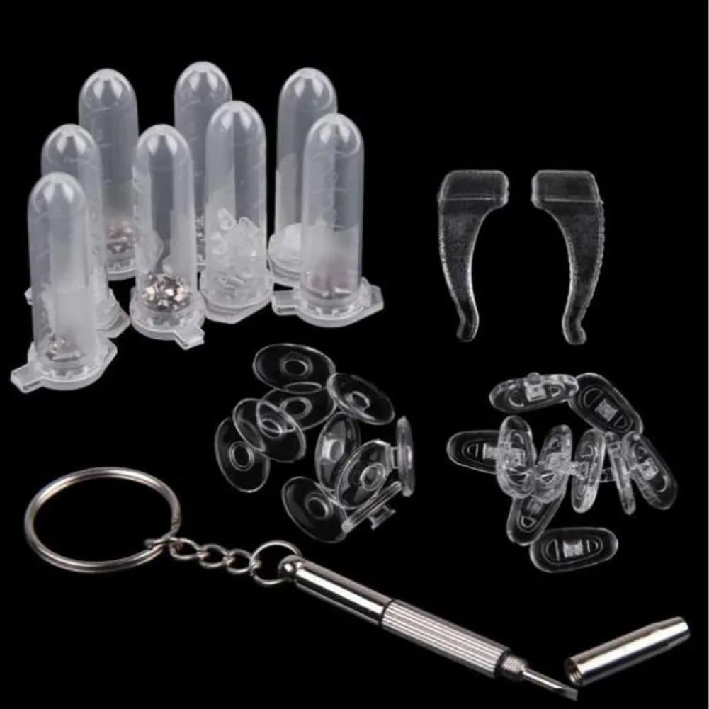 In stock Glasses Optical Repair Tool Assortment Kit Screw Nut Nose Pad Set Eyeglass Assortment Kit Set