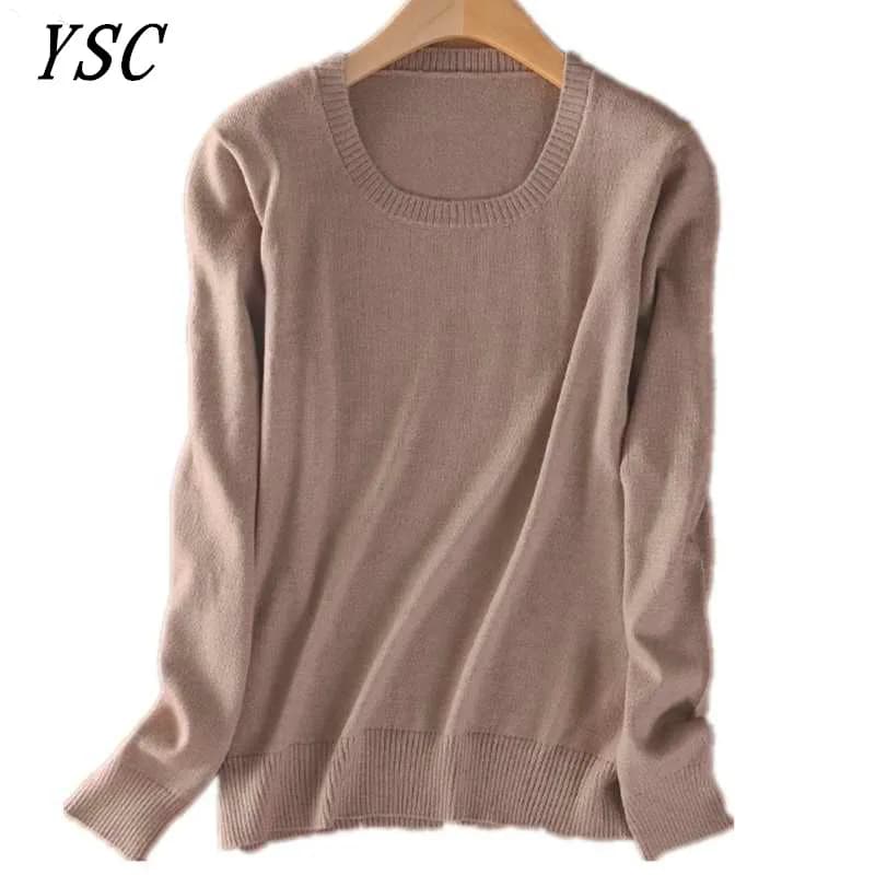 Maglione in cashmere YSC Classic Style, molto venduto, con collo rotondo, tinta unita, a maniche lunghe, lavorato a maglia, taglie dalla S alla XXXL.