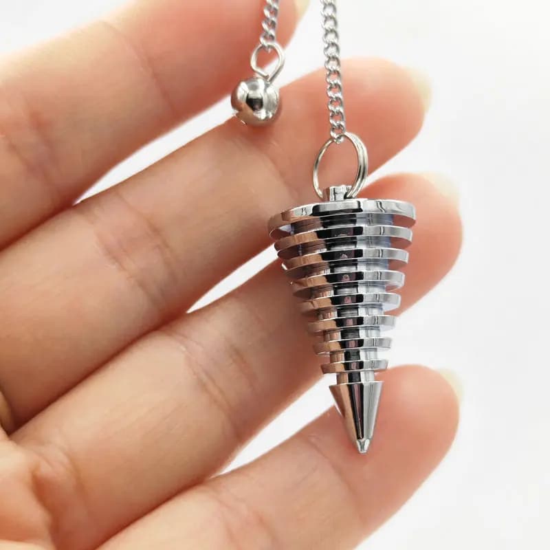 Pendoli dreiki pendolo pietra naturale amuleto guarigione piramide pendoli spirituali per rabdomanzia rame meel Charm Chakra Jewelry