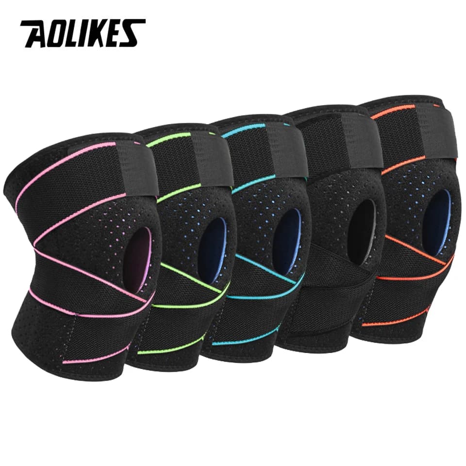 AOLIKES 1 pz ginocchiera antiscivolo Open-Patella Brace con cinturino regolabile e stabilizzatori laterali supporto per ginocchio per alleviare il dolore articolare
