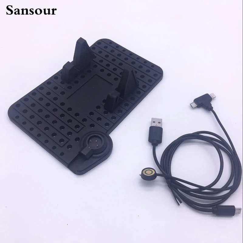Supporto per telefono cellulare Sansour Tappetino per cruscotto antiscivolo per auto Supporto per telefono per cruscotto in silicone con ricarica multifunzionale