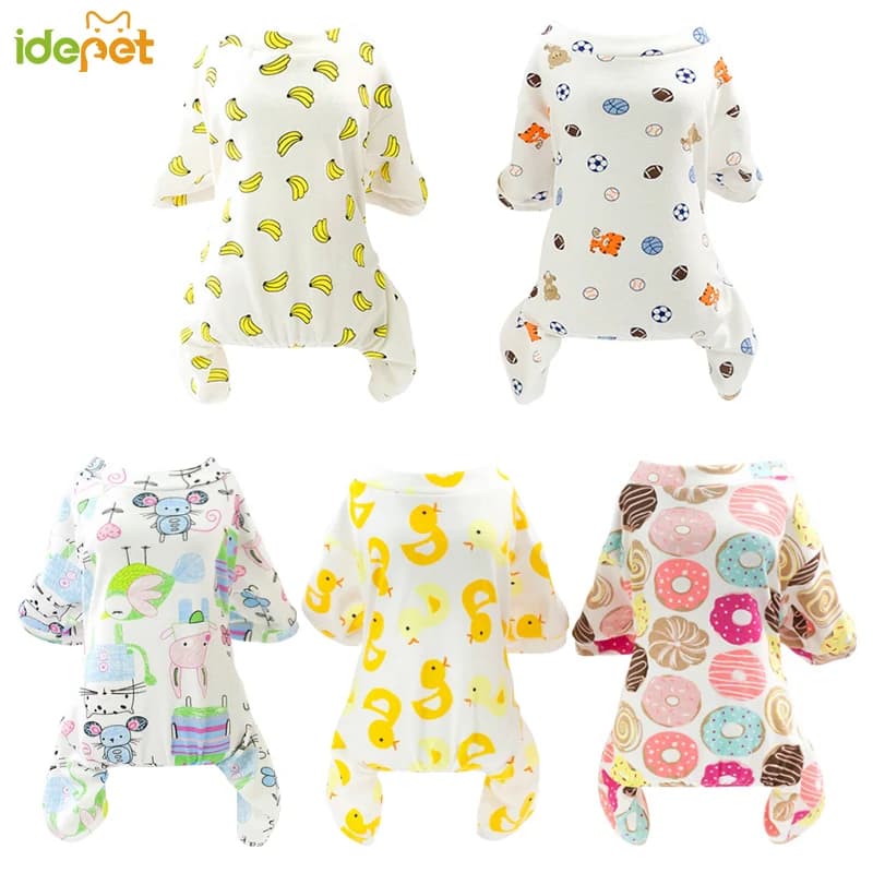 Pigiama Carino per Cani di Piccola Taglia, Abbigliamento per Cani e Gatti, Tuta per Cuccioli, Cappotto per Chihuahua e Pomeranian, Camicia Stampata