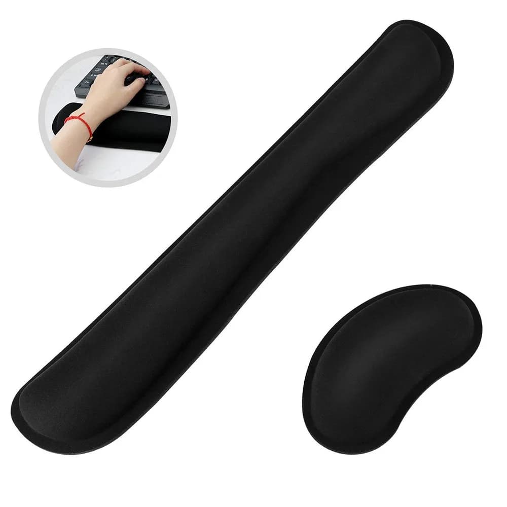 Tappetino per mouse antiscivolo in memory foam allargato Supporto per poggiapolsi per tastiera Supporto per ufficio, computer, laptop, Mac e confortevole