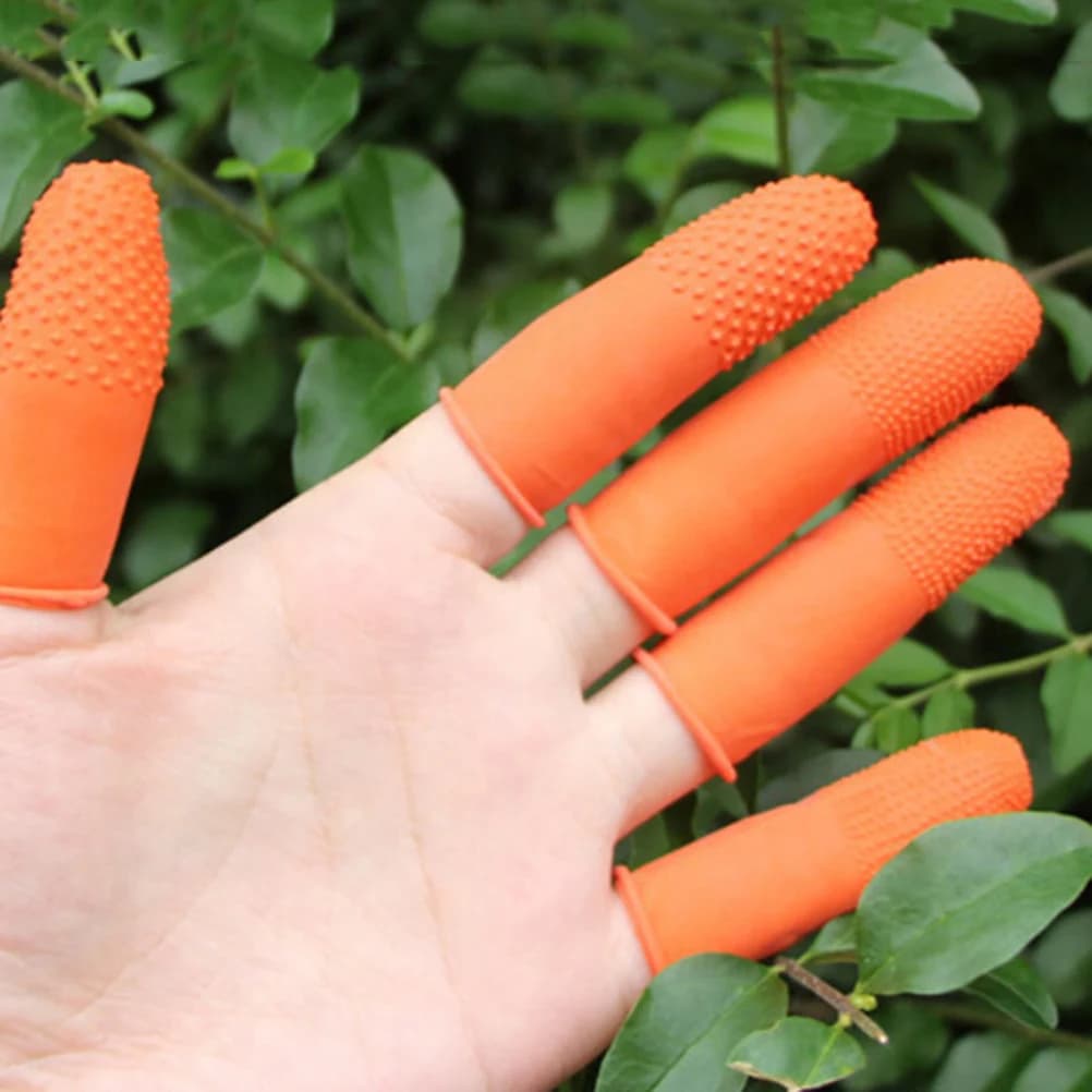 100 Pz/lotto Unghie Artistiche In Lattice di Gomma di Protezione Antiscivolo Punta Delle Dita Guanti In Lattice di Gomma Finger Culle Antistatico Guanti All'ingrosso