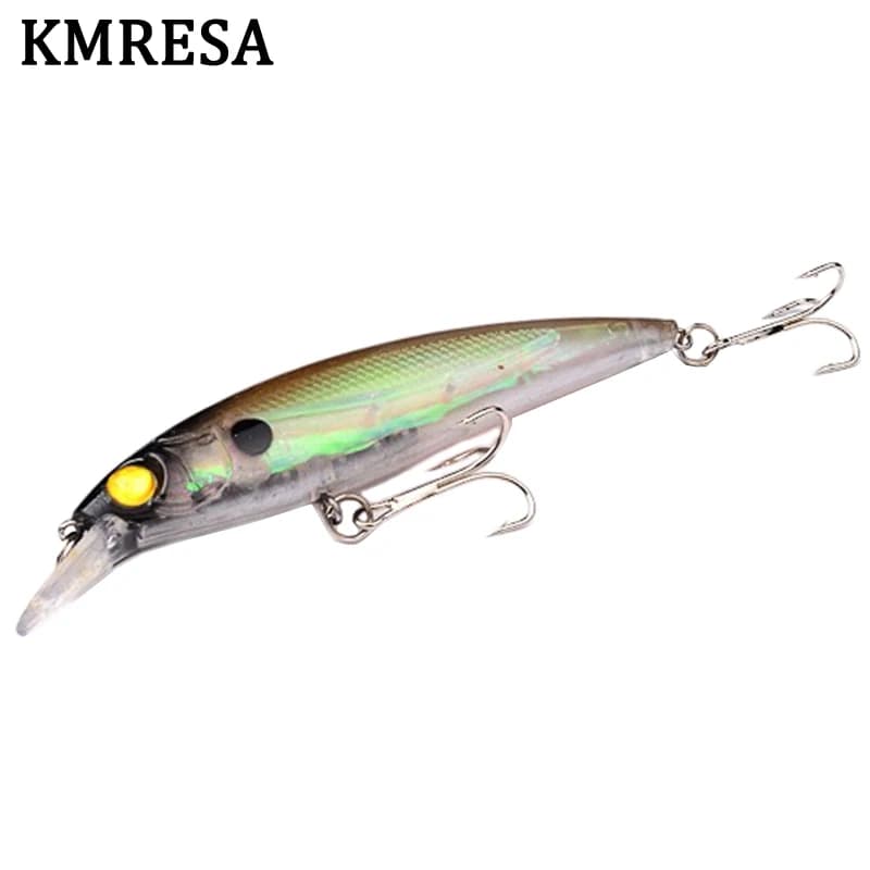 KMRESA 1 pz Galleggiante Minnow 11 cm 13.4g Richiamo di Pesca Laser Duro Esca Artificiale Occhi 3D Pesca Wobblers Crankbait