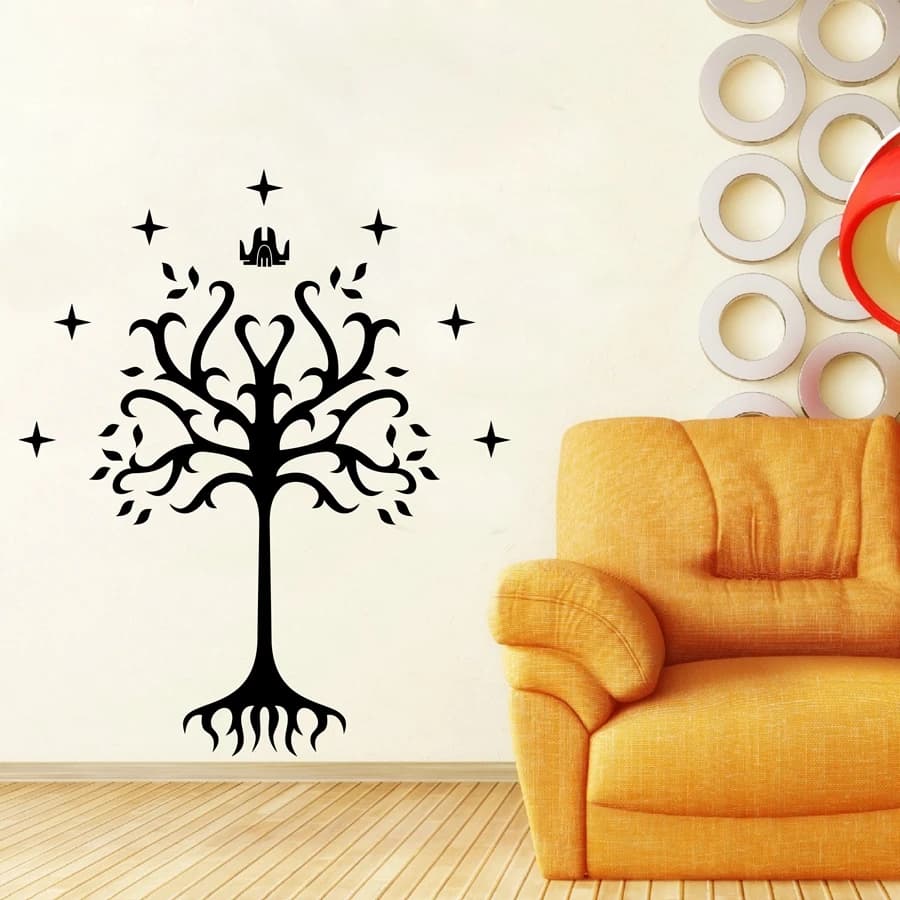 Gondor Tree Vinyl Decal Sticker from fantasy literature for car window, laptop, motorcycle, walls, mirror and more
